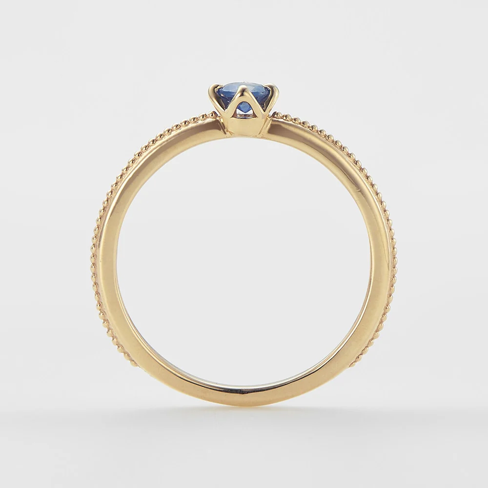 <September Birthstone> K10 Sapphire Pinky Ring (Mother) - Image 4