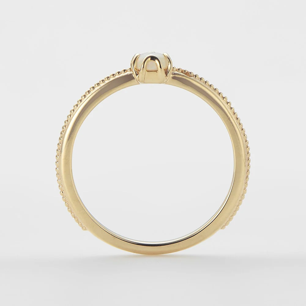 <October Birthstone> K10 Opal Pinky Ring (Mother) - Image 4