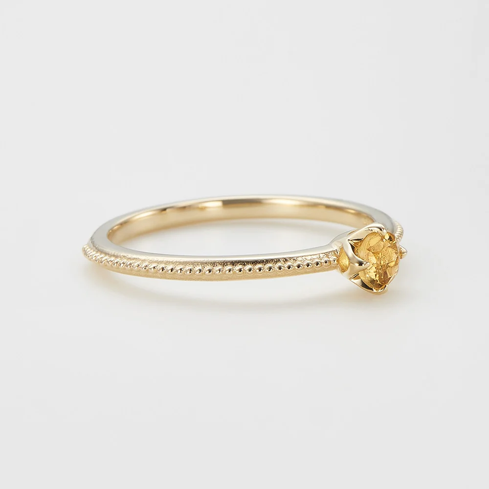 <November Birthstone> K10 Citrine Pinky Ring (Mother) - Image 2