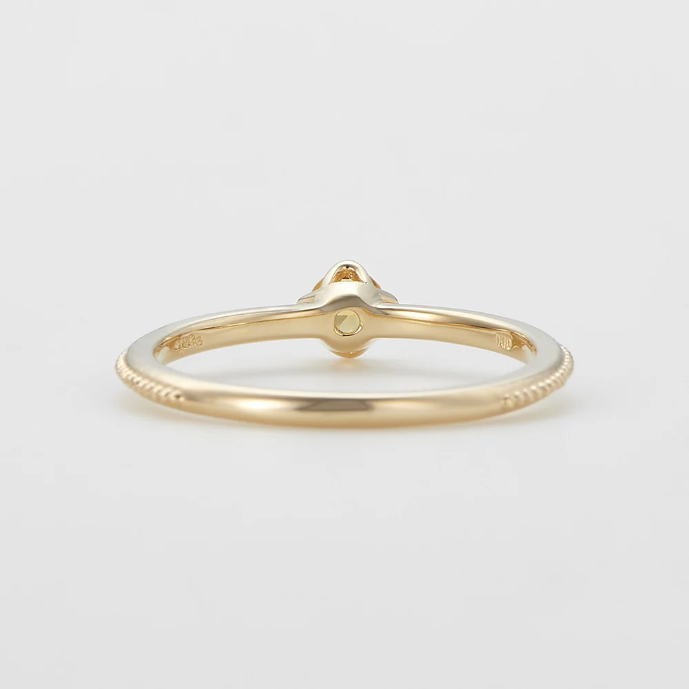 <November Birthstone> K10 Citrine Pinky Ring (Mother) - Image 3