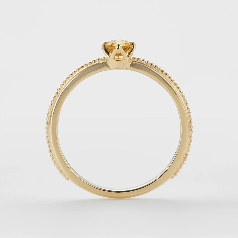 <November Birthstone> K10 Citrine Pinky Ring (Mother) - Image 4
