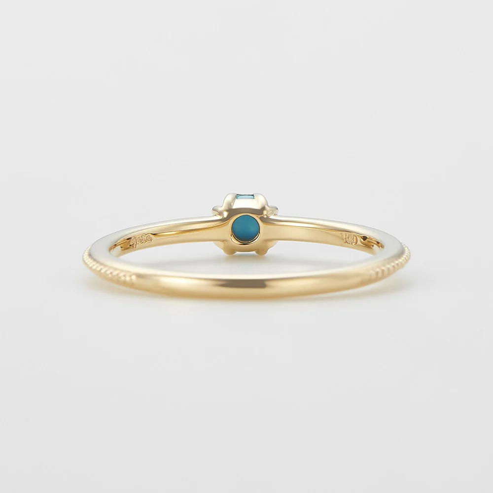 <December Birthstone> K10 Turquoise Pinky Ring (Mother) - Image 3
