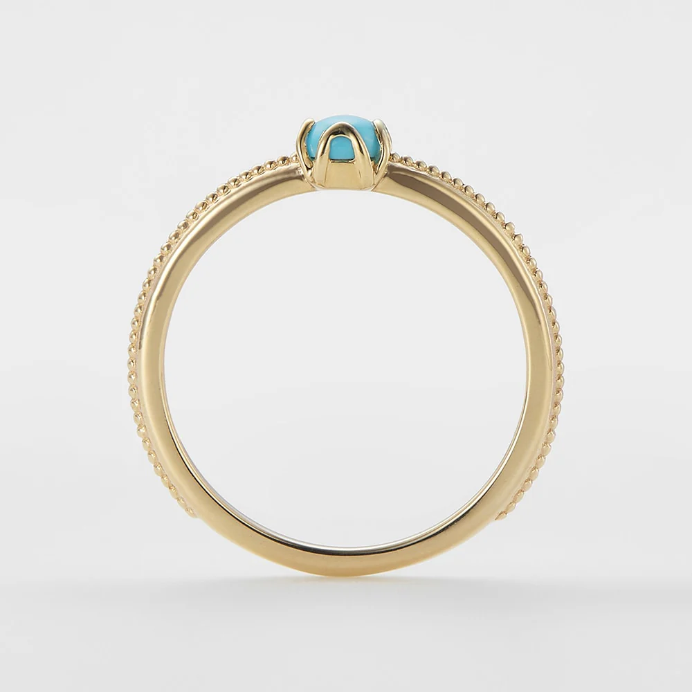 <December Birthstone> K10 Turquoise Pinky Ring (Mother) - Image 4
