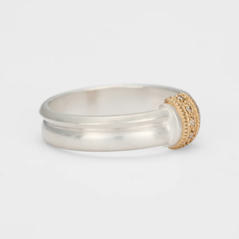 Silver/K10 Diamond Ring (L) - Image 2