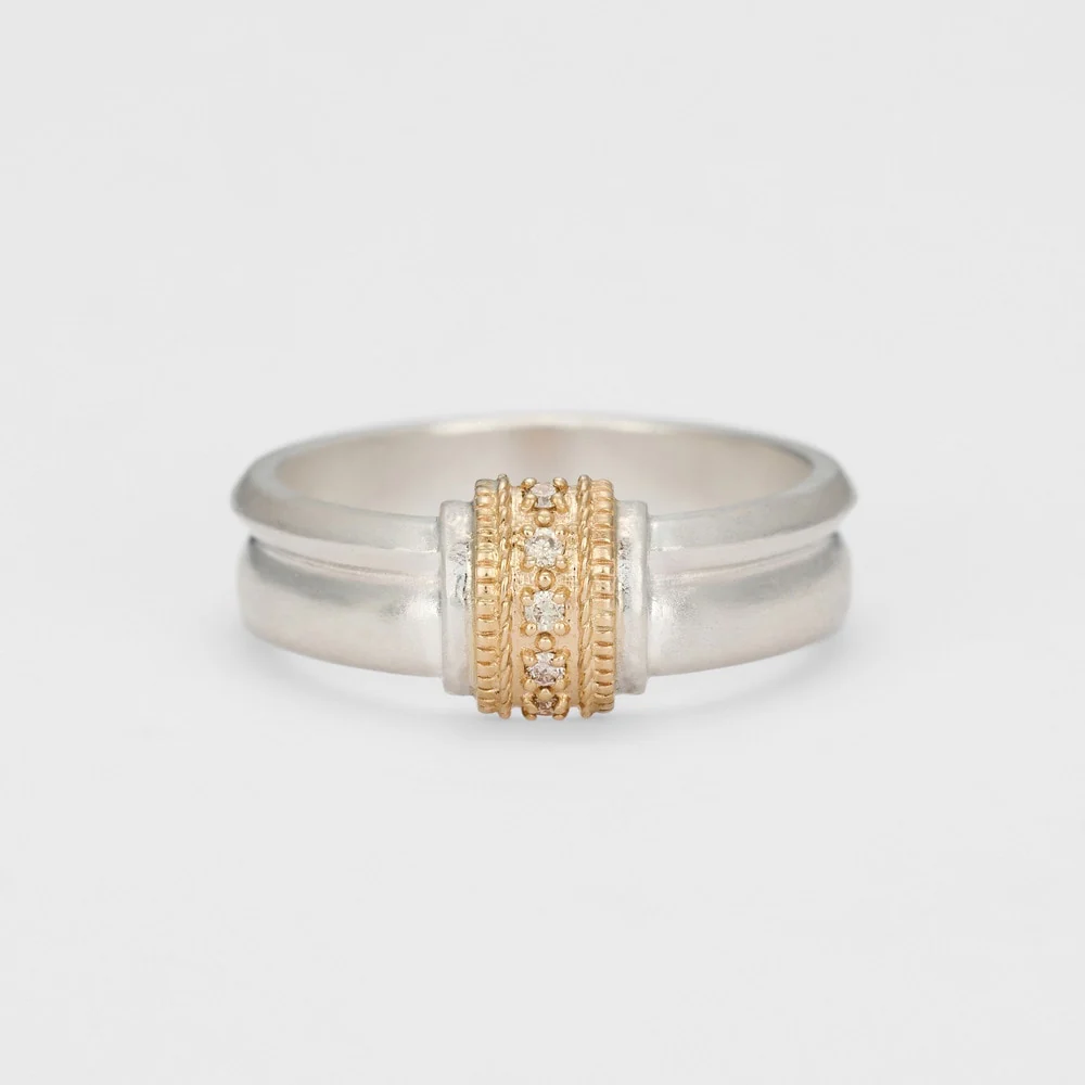 Silver/K10 Diamond Ring (S) - Image 2