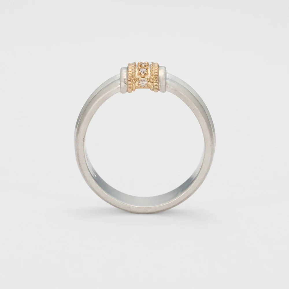 Silver/K10 Diamond Ring (S) - Image 5