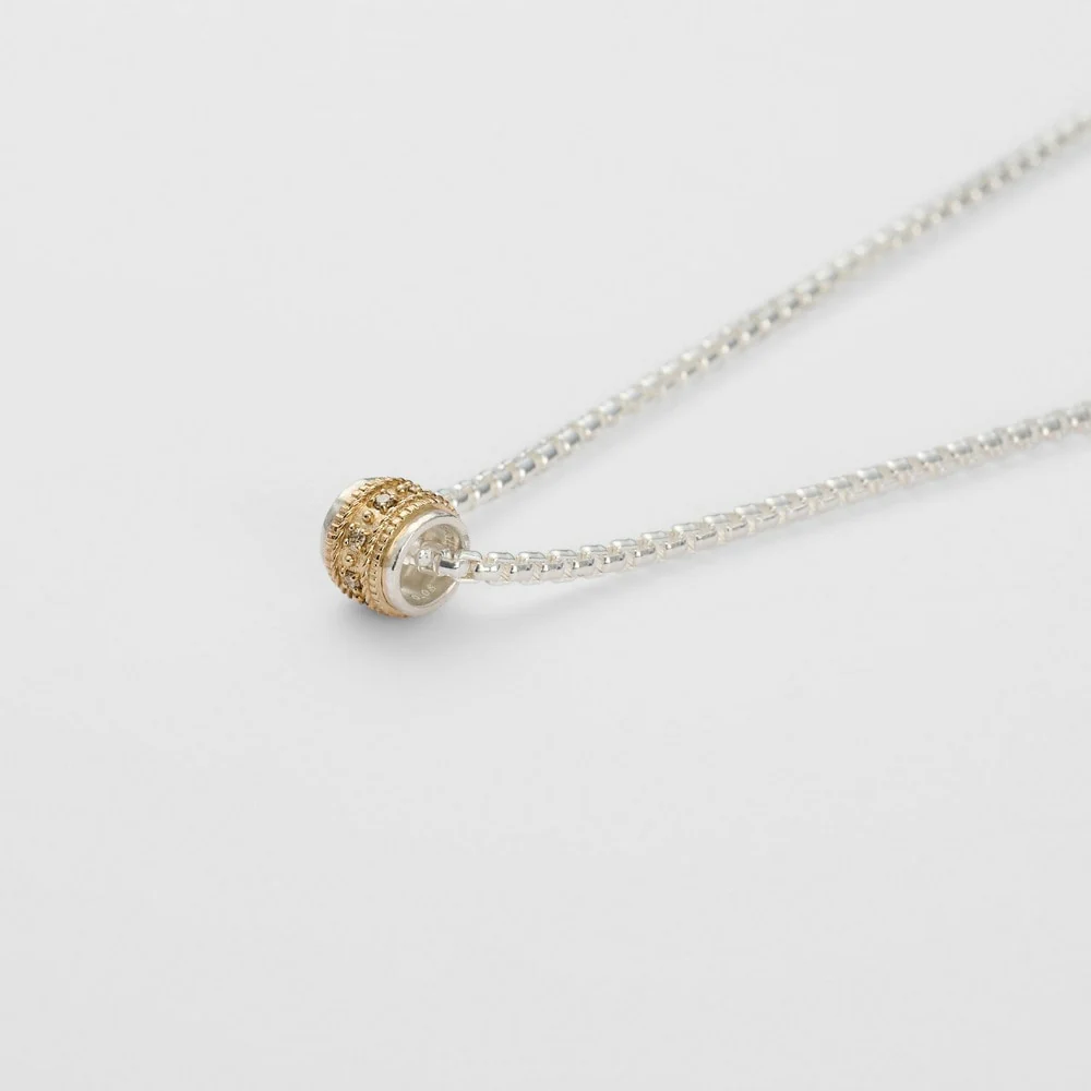 Silver/K10 Diamond Necklace - Image 2