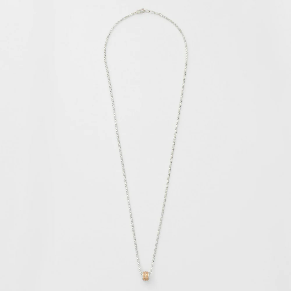 Silver/K10 Diamond Necklace - Image 4