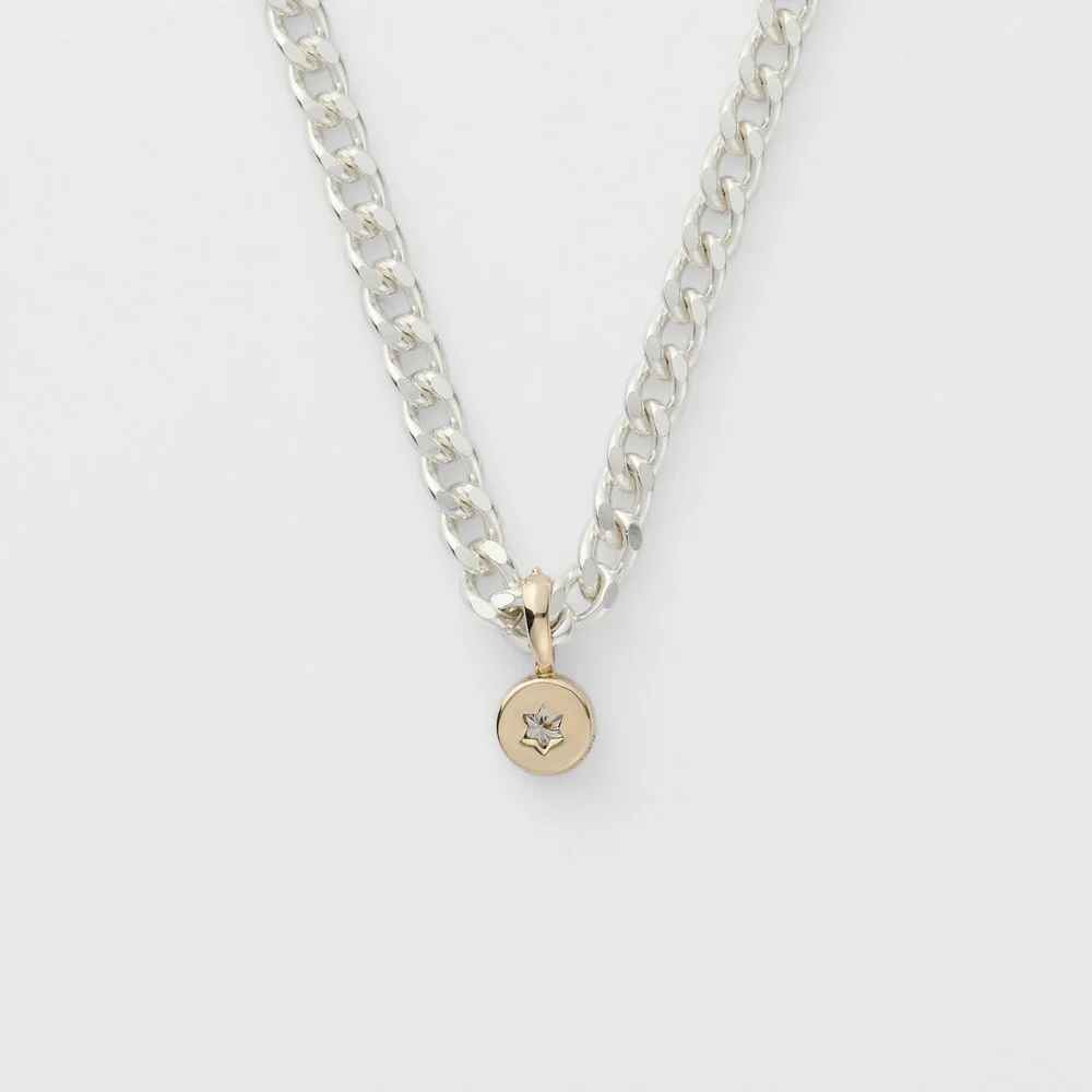 Silver/K10 Diamond Necklace - Image 2