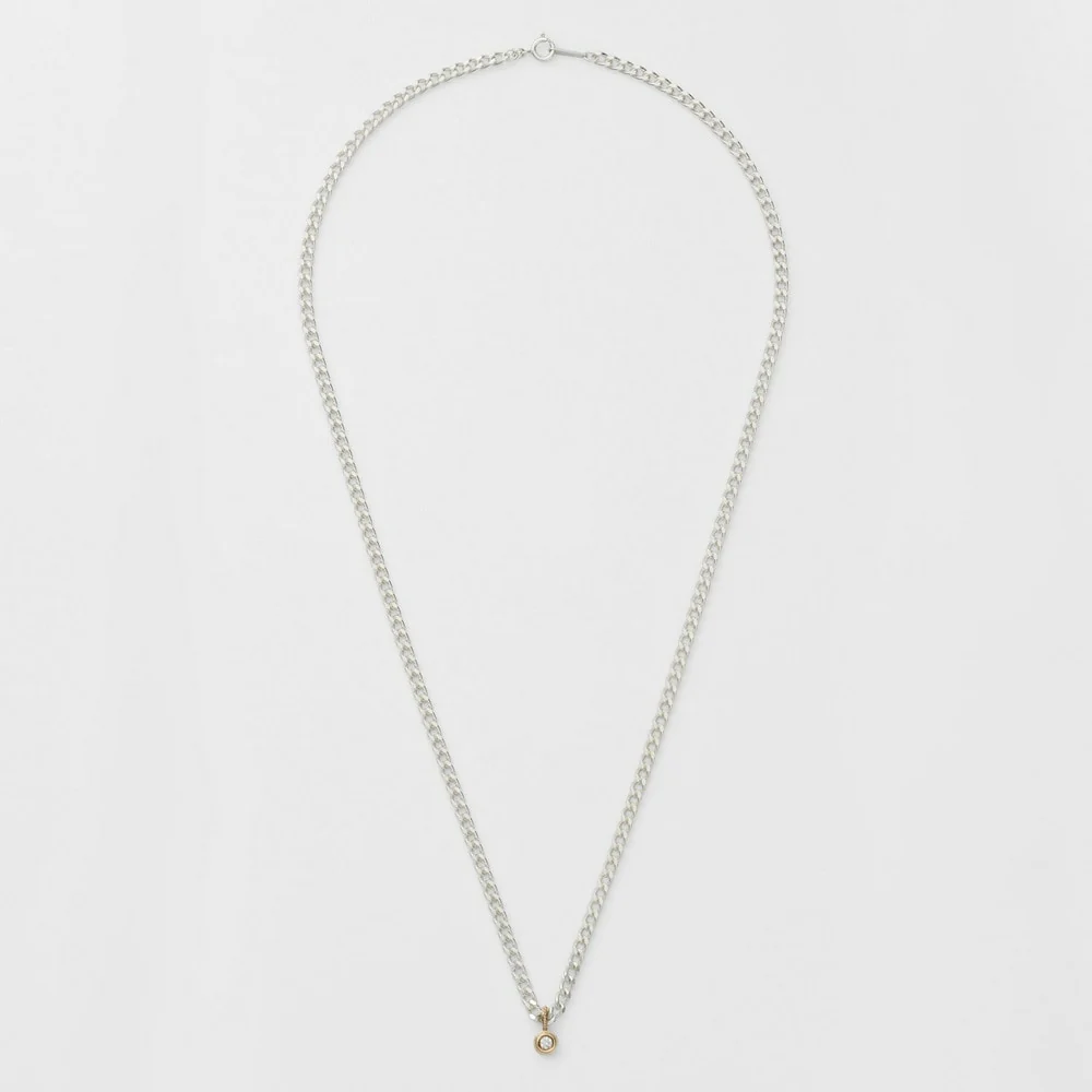 Silver/K10 Diamond Necklace - Image 5