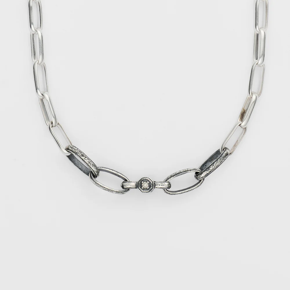 Silver Diamond Necklace - Image 2