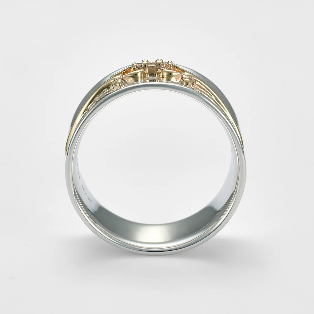Silver/K10 Diamond Ring (S)/(0.01Ct) - Image 4