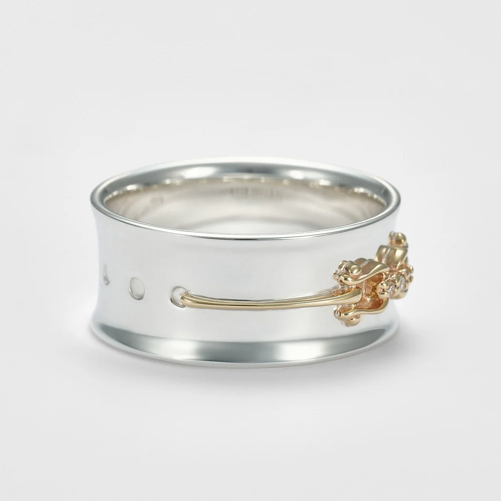 Silver/K10 Diamond Ring (L)/(0.01Ct) - Image 2