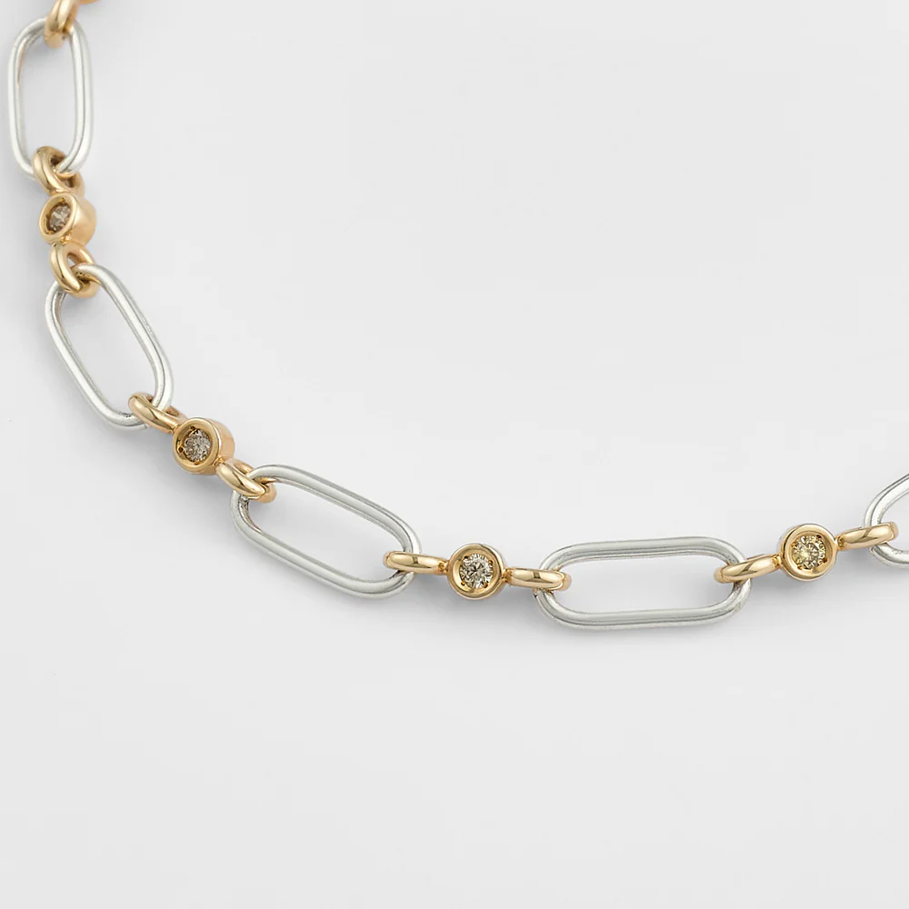 Silver/K10 Diamond Bracelet (0.1Ct) - Image 2