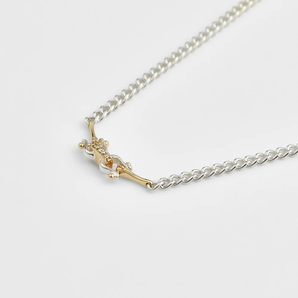 Silver/K10 Diamond Necklace (0.03Ct) - Image 3